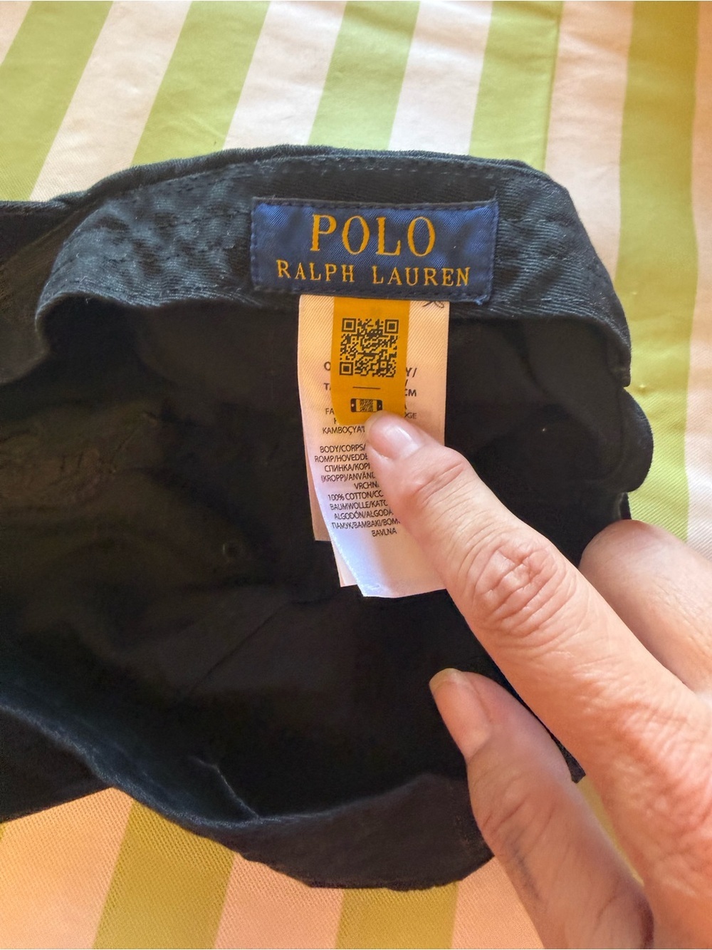 Polo Ralph Lauren big pony all black twill baseball cap hat OS EUC - Picture 2 of 4